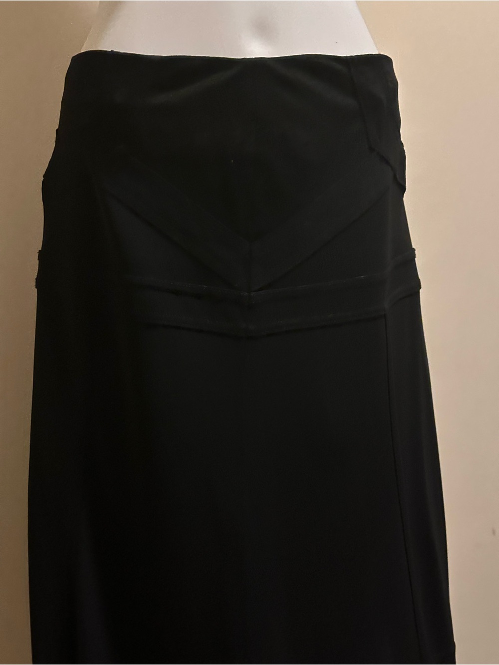 DKNY Black Jersey Panel Stitched Career Skirt Size P